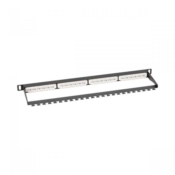 Патч-панель NTSS PREMIUM 0.5U 24 порта RJ45 UTP cat.5е, Dual IDC с задним кабельным органайзером