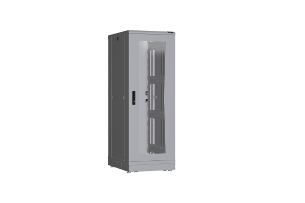 Напольный шкаф NIKOMAX серии TFR-R2 19", 33U, дверь со стеклом и металлическая, металлические стенки, Ш600хВ1702хГ800мм, в разобранном виде, серый
