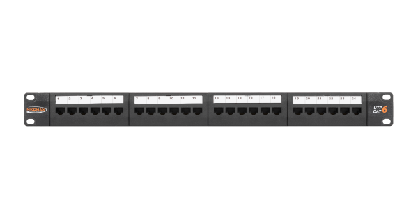 Коммутационная панель NIKOMAX 19", 1U, 24 порта, Кат.6 (Класс E), 250МГц, RJ45/8P8C, 110/KRONE, T568A/B, неэкранированная, с органайзером, черная - гарантия: 5 лет расширенная / 25 лет системная