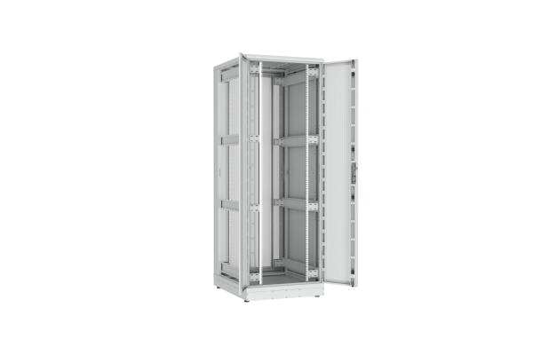 Напольный шкаф NIKOMAX серии TFR-R2 19", 47U, двустворчатые перфорированные двери, металлические стенки, Ш800хВ2232хГ1000мм, в разобранном виде, серый