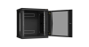 Настенный разборный шкаф NIKOMAX 19", 12U, стеклянная дверь, Ш600хВ636хГ450мм, 2 пары монтажных направляющих, черный