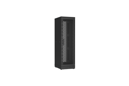 Напольный шкаф NIKOMAX серии TFR-R2 19", 42U, двери перфорированные, одностворчатая и двустворчатая, металлические стенки, Ш600хВ2010хГ800мм, в разобранном виде, черный