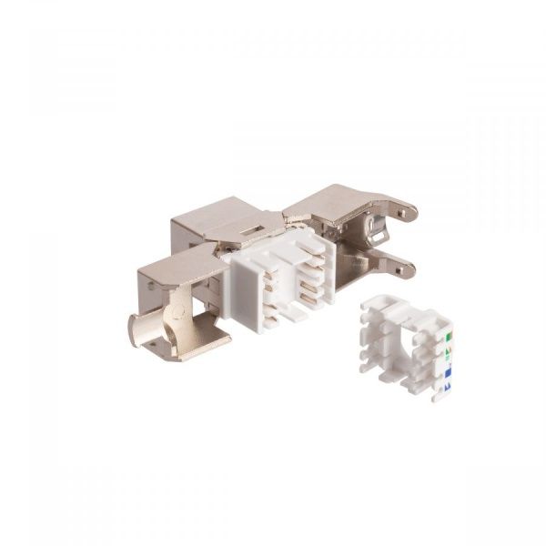 Розеточный модуль NTSS PREMIUM Keystone RJ45 FTP CAT5e 180 градусов безинструментальный белый ver2