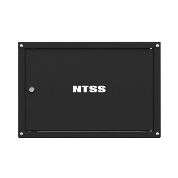 Шкаф настенный телекоммуникационный NTSS LIME 6U 550х600х370мм, 2 профиля 19, дверь сплошная металл, боковые стенки несъемные, разобранный, черный RAL