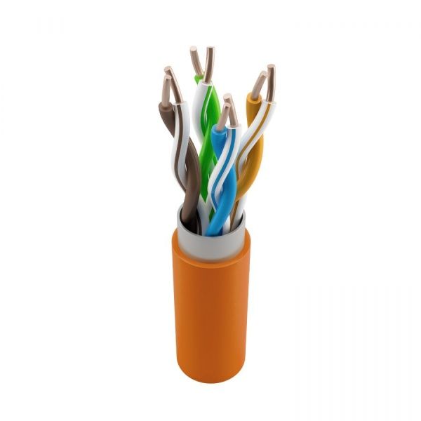 Кабель витая пара NTSS F/UTP 5e 4 пары одножильный 24AWG медь 305м внутренний нг(А)-HF (LSZH) оранжевый