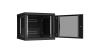 Настенный разборный шкаф NIKOMAX 19", 9U, стеклянная дверь, Ш600хВ503хГ600мм, 2 пары монтажных направляющих, черный