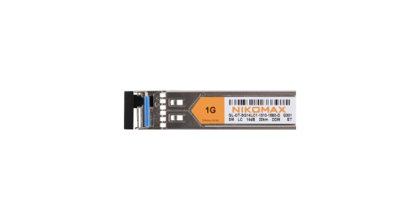 Модуль NIKOMAX SFP, 1.25 Гбит/с, WDM, 1 ОВ, SM, 1xLC, Tx:1310/Rx:1550 нм, DDM, 14 дБ (до 20 км)