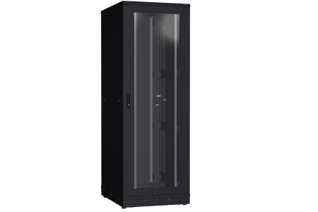 Напольный шкаф NIKOMAX серии TFR-R2 19", 47U, дверь со стеклом и металлическая, металлические стенки, Ш800хВ2232хГ1000мм, в разобранном виде, черный