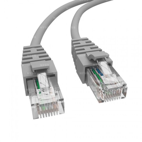 Патч-корд NTSS PREMIUM 2xRJ45/8P8C, T568B UTP CAT6 LSZH 2 метра, серый