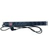 Блок розеток NTSS, 19", 1U, алюминий, 1ф16A, 3.7кВт, (8) Schuko CEE 7/7, выкл. с подсв.и крыш., 1.8м каб., вил. Schuko