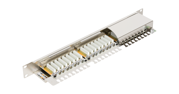 Коммутационная панель NIKOMAX 19", 1U, 24 порта, Кат.6 (Класс E), 250МГц, RJ45/8P8C, 110/KRONE, T568A/B, полный экран, с органайзером, металлик - гарантия: 5 лет расширенная / 25 лет системная