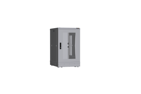 Напольный шкаф NIKOMAX серии TFR-R2 19", 18U, дверь со стеклом и металлическая, металлические стенки, Ш600хВ1007хГ800мм, в разобранном виде, серый