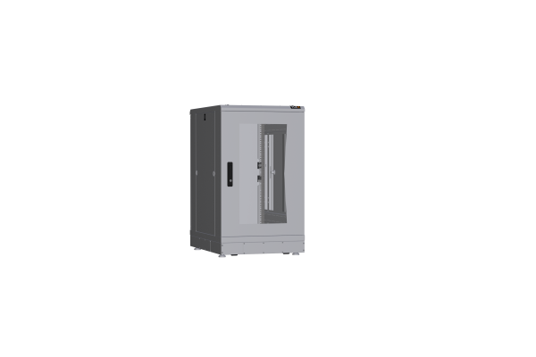 Напольный шкаф NIKOMAX серии TFR-R2 19", 18U, дверь со стеклом и металлическая, металлические стенки, Ш600хВ1007хГ800мм, в разобранном виде, серый