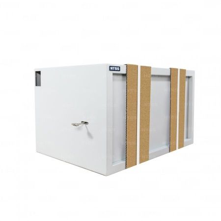 Шкаф настенный антивандальный пенал NTSS WAP 9U 600×400мм, 2 профиля 19, сварной, серый RAL 7035