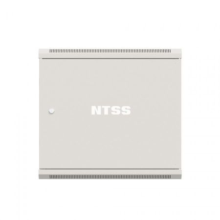 Шкаф настенный телекоммуникационный NTSS W 12U 600х600х635мм, 2 профиля 19, дверь сплошная металл, боковые стенки съемные, разобранный, серый RAL 7035
