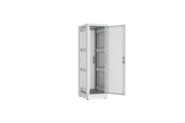 Напольный шкаф NIKOMAX серии TFR-R2 19", 42U, перфорированные двери, металлические стенки, Ш600хВ2010хГ800мм, в разобранном виде, серый