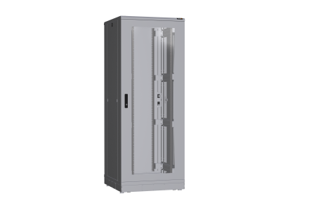 Напольный шкаф NIKOMAX серии TFR-R2 19", 42U, дверь со стеклом и металлическая, металлические стенки, Ш800хВ2010хГ800мм, в разобранном виде, серый