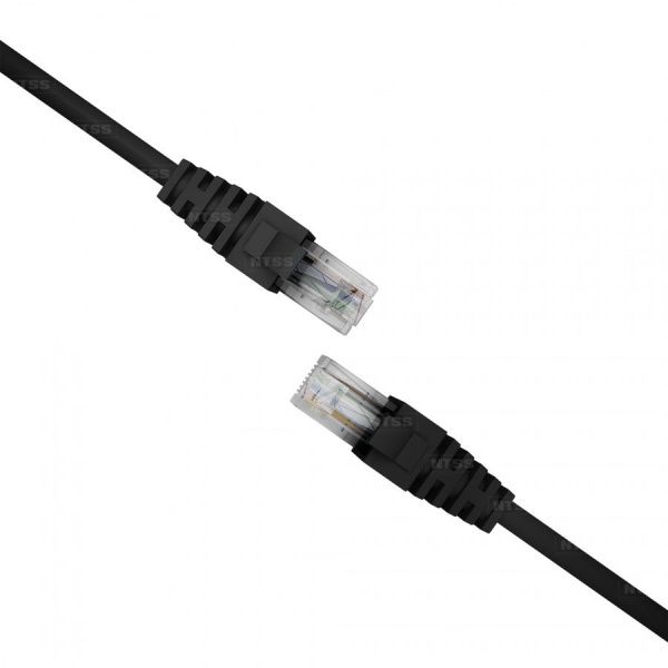 Патч-корд NTSS 2хRJ45/8P8C, T568B UTP 5e кат. литой 0.5 метра, LSZH, черный