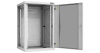 Настенный разборный шкаф NIKOMAX 19", 18U, стеклянная дверь, Ш600хВ904хГ600мм, 2 пары монтажных направляющих, серый