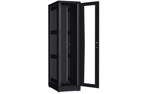 Напольный шкаф NIKOMAX серии TFR-R2 19", 47U, дверь со стеклом и металлическая, металлические стенки, Ш600хВ2232хГ1000мм, в разобранном виде, черный