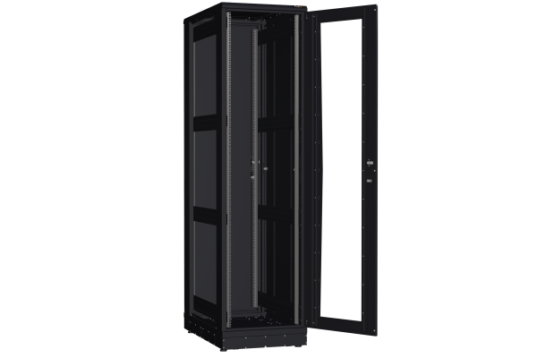 Напольный шкаф NIKOMAX серии TFR-R2 19", 47U, дверь со стеклом и металлическая, металлические стенки, Ш600хВ2232хГ1000мм, в разобранном виде, черный