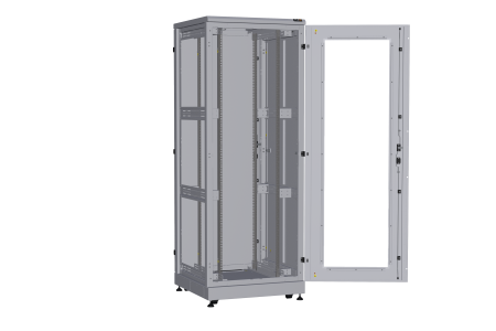 Напольный шкаф NIKOMAX серии TFA-R 19", 42U, дверь со стеклом и металлическая, металлические стенки, Ш800хВ2114хГ800мм, в разобранном виде, серый